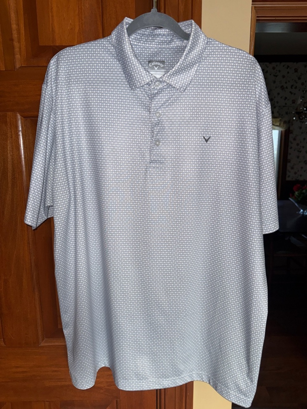Callaway Men's Light Gray Micro-Pattern Golf Polo Opti-Dri